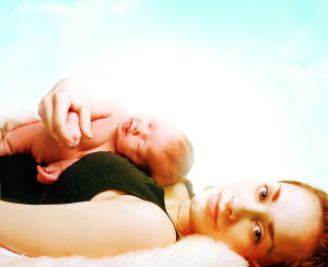 newborn bonding mom and baby